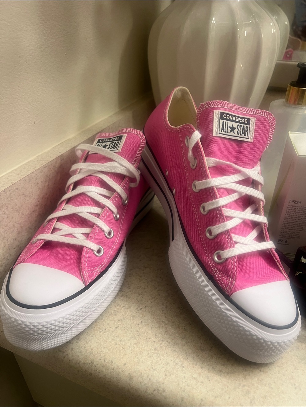 Converse All Star Low Top Sneakers in Bright Pink